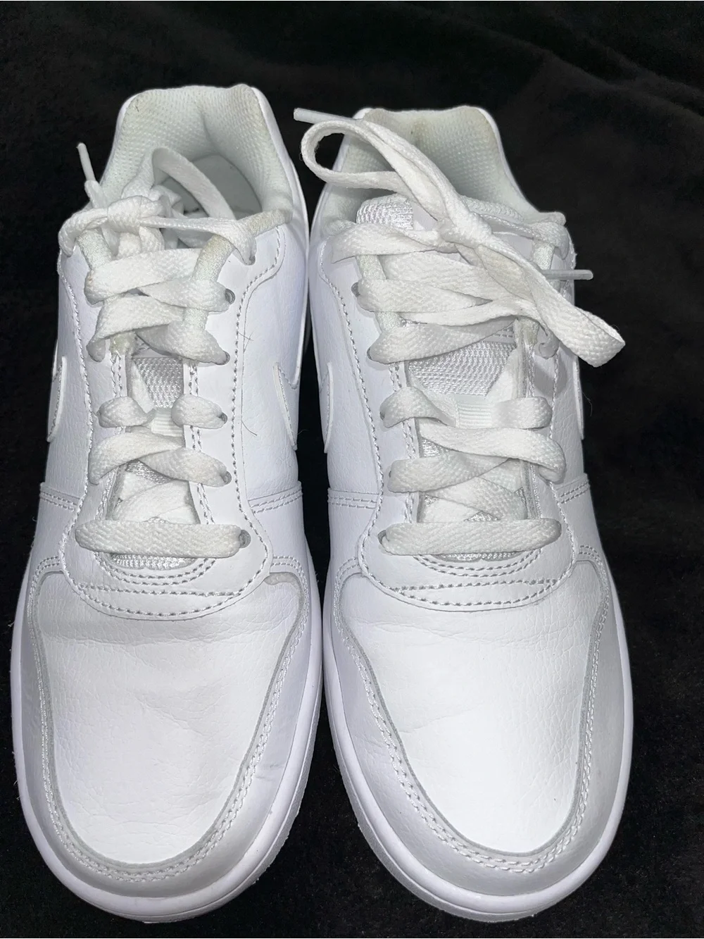 Nike White Sneakers with white Swoosh